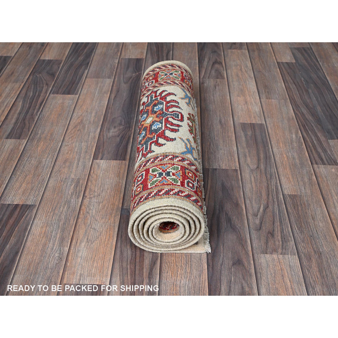 2'0" x 5'10" New Hand Knotted Ivory Wool Runner Oriental Rug - MOA102512