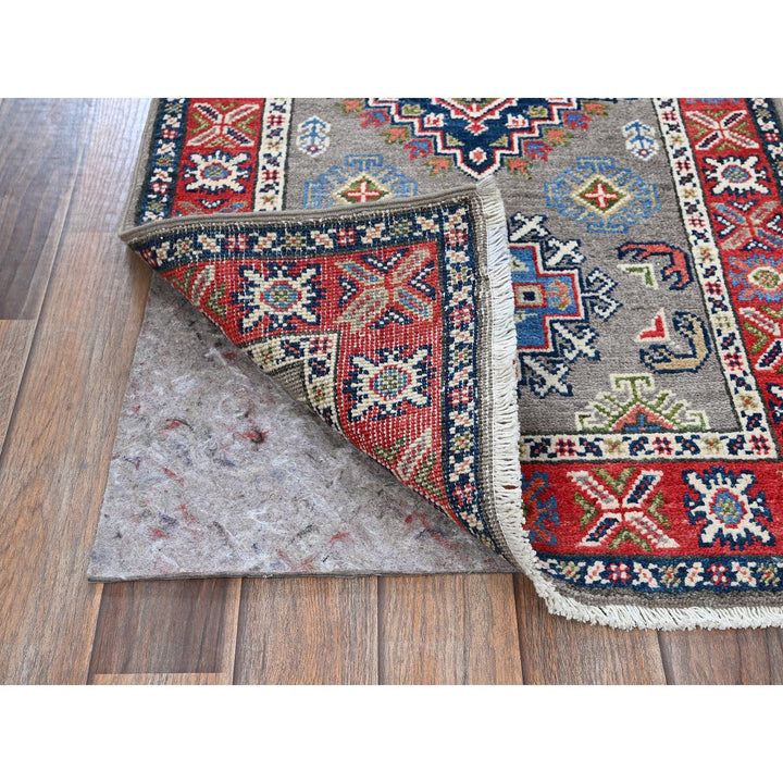 2'2" x 6'2" New Hand Knotted Grey Wool Runner Oriental Rug - MOA102513