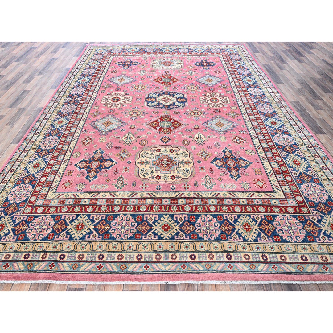 8'9" x 11'8" New Hand Knotted Pink Wool Rectangle Oriental Rug - MOA102514