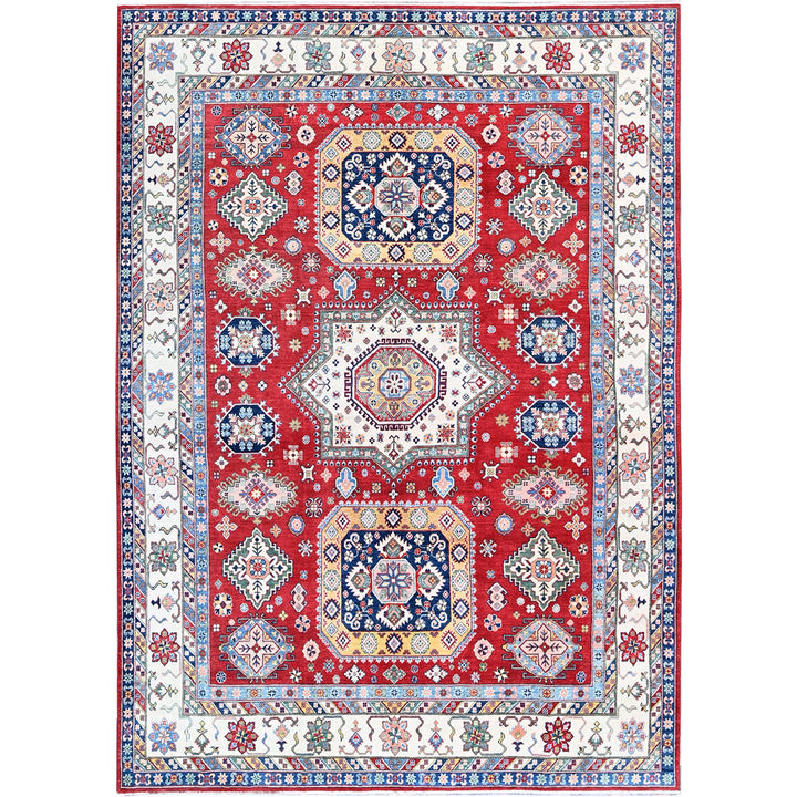 9'0" x 11'11" New Hand Knotted Red Wool Rectangle Oriental Rug - MOA102515