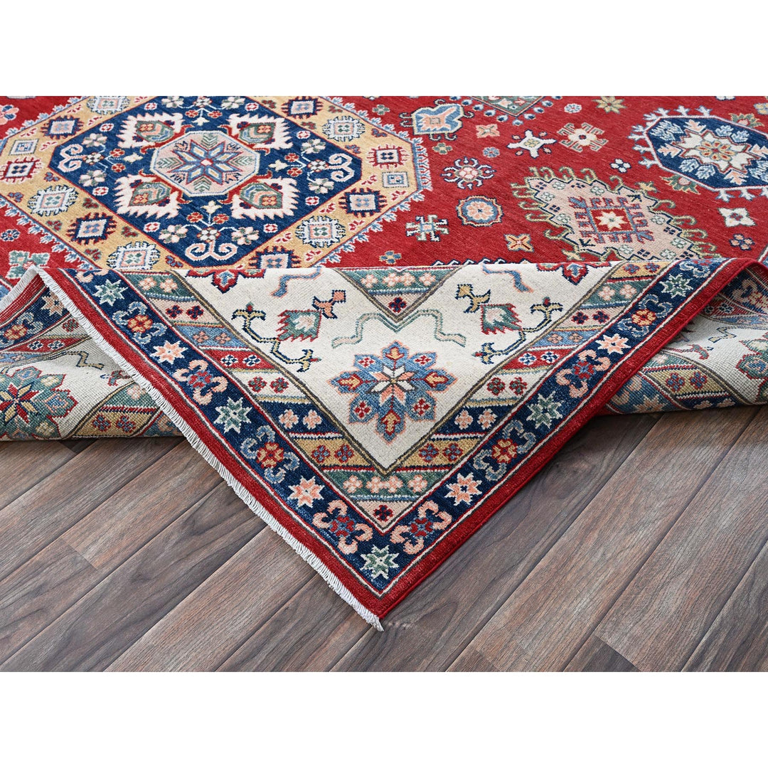 9'0" x 11'11" New Hand Knotted Red Wool Rectangle Oriental Rug - MOA102515