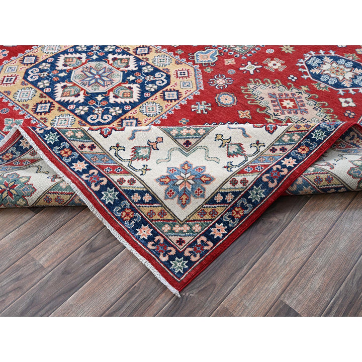 9'0" x 11'11" New Hand Knotted Red Wool Rectangle Oriental Rug - MOA102515