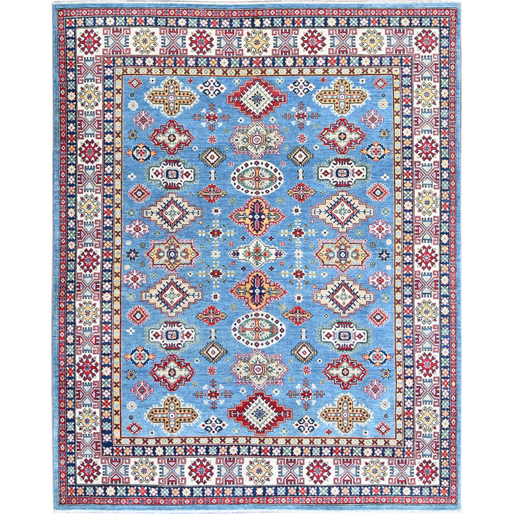 7'11" x 9'11" New Hand Knotted Blue Wool Rectangle Oriental Rug - MOA102516