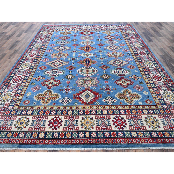 7'11" x 9'11" New Hand Knotted Blue Wool Rectangle Oriental Rug - MOA102516