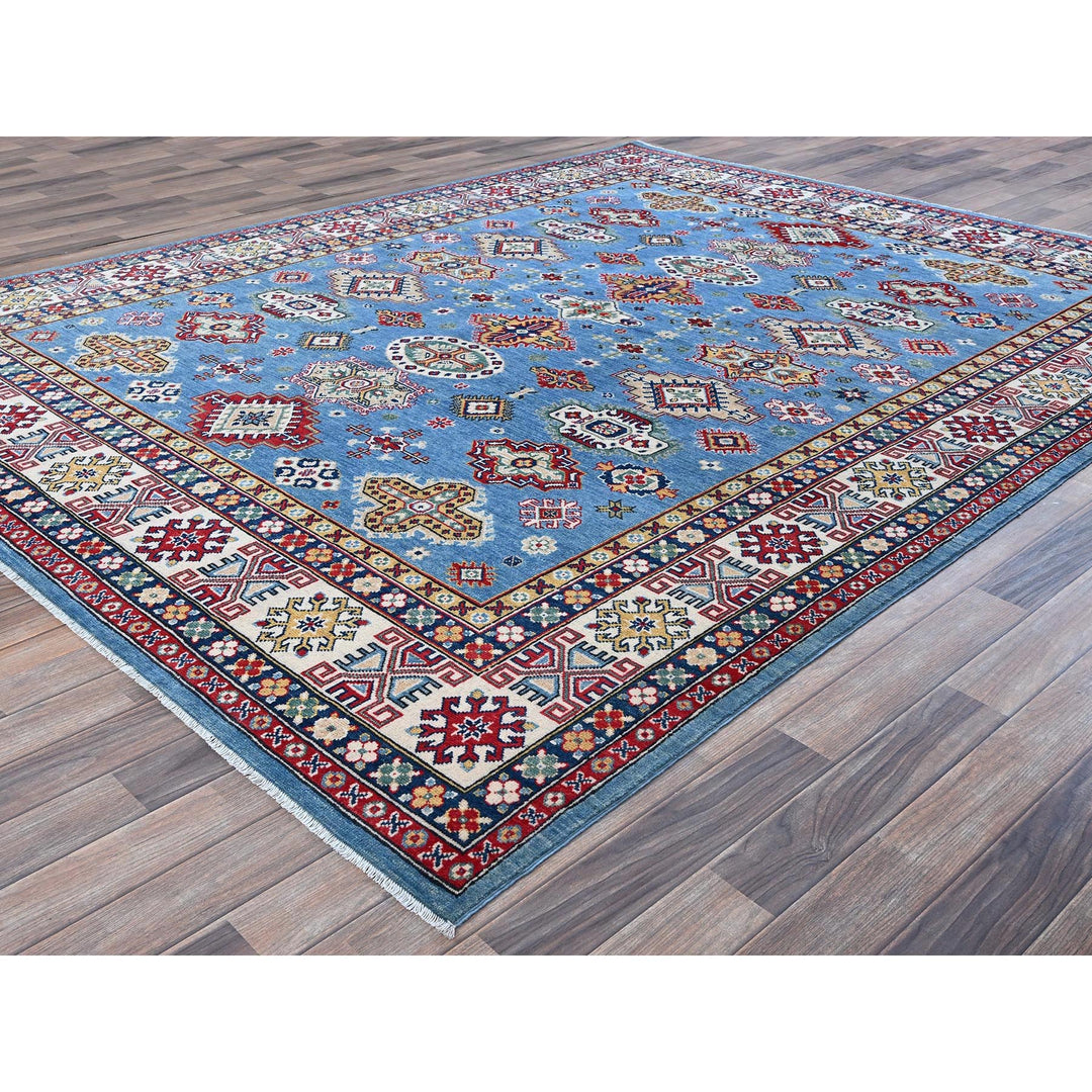 7'11" x 9'11" New Hand Knotted Blue Wool Rectangle Oriental Rug - MOA102516