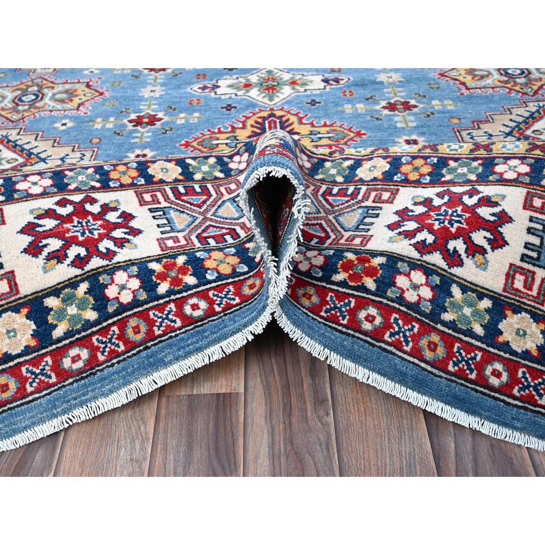 7'11" x 9'11" New Hand Knotted Blue Wool Rectangle Oriental Rug - MOA102516