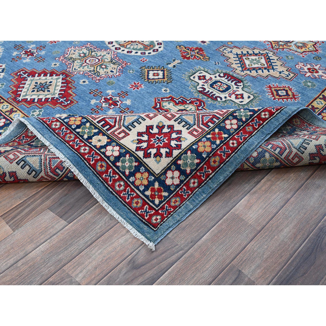 7'11" x 9'11" New Hand Knotted Blue Wool Rectangle Oriental Rug - MOA102516