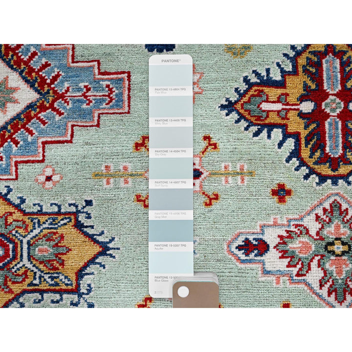 7'11" x 9'10" New Hand Knotted Green Wool Rectangle Oriental Rug - MOA102517