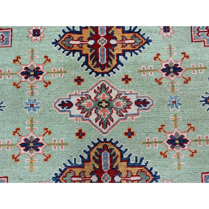 7'11" x 9'10" New Hand Knotted Green Wool Rectangle Oriental Rug - MOA102517