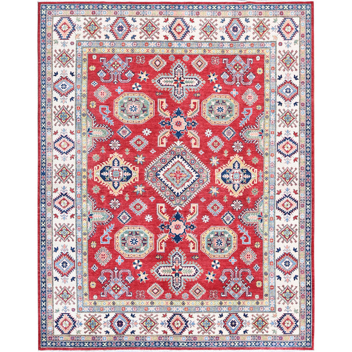 8'2" x 10'2" New Hand Knotted Red Wool Rectangle Oriental Rug - MOA102518