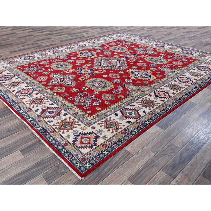 8'2" x 10'2" New Hand Knotted Red Wool Rectangle Oriental Rug - MOA102518