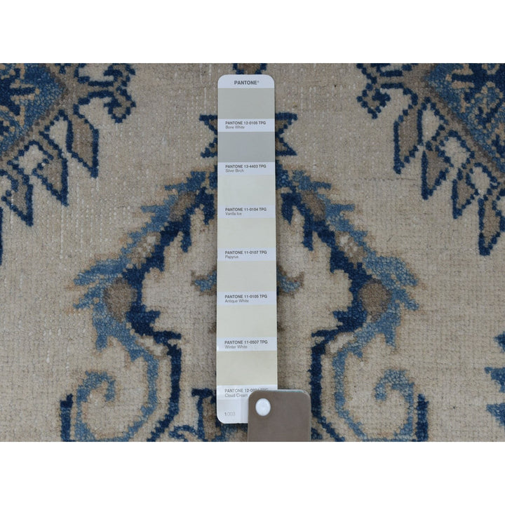 2'9" x 10'7" New Hand Knotted Ivory Wool Runner Oriental Rug - MOA10251917