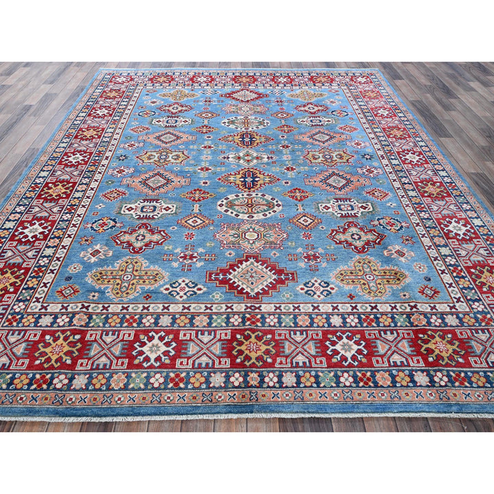 7'10" x 9'8" New Hand Knotted Blue Wool Rectangle Oriental Rug - MOA102519