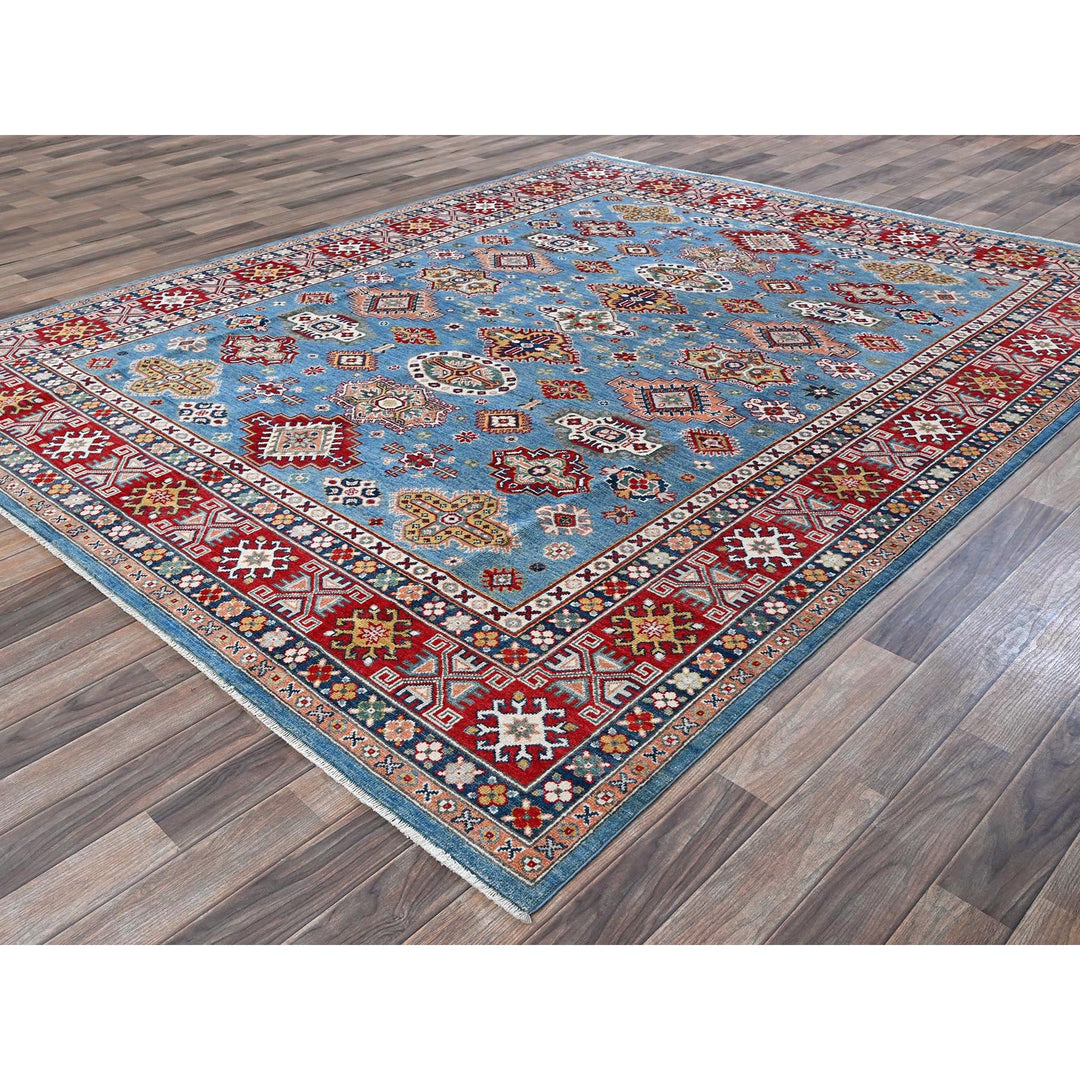 7'10" x 9'8" New Hand Knotted Blue Wool Rectangle Oriental Rug - MOA102519