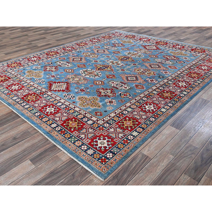 7'10" x 9'8" New Hand Knotted Blue Wool Rectangle Oriental Rug - MOA102519