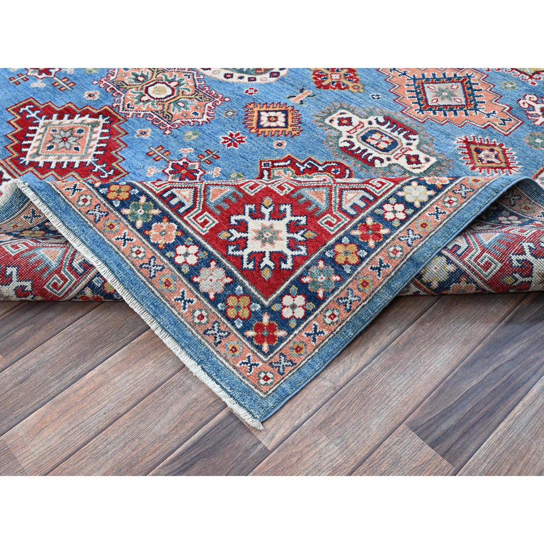 7'10" x 9'8" New Hand Knotted Blue Wool Rectangle Oriental Rug - MOA102519