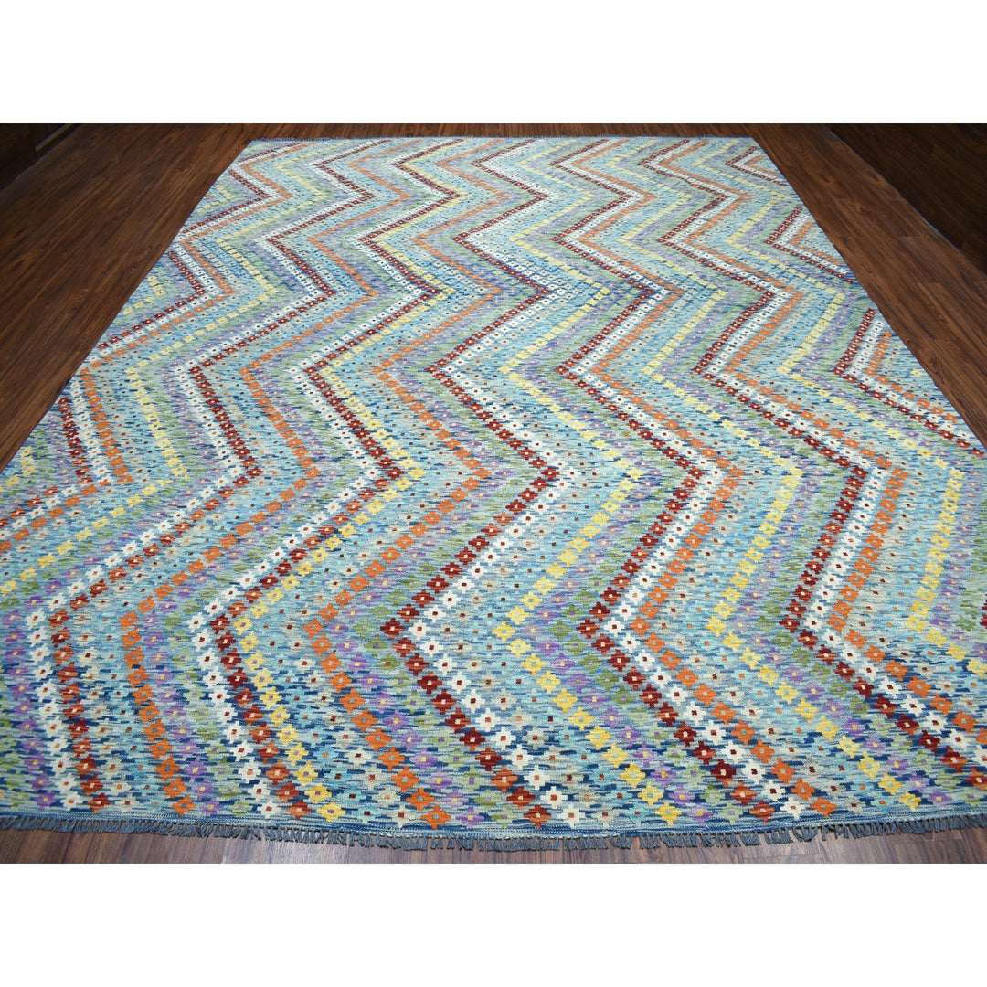 10'2" x 13'4" New Hand Woven Multicolored Wool Rectangle Oriental Rug - MOA10252090