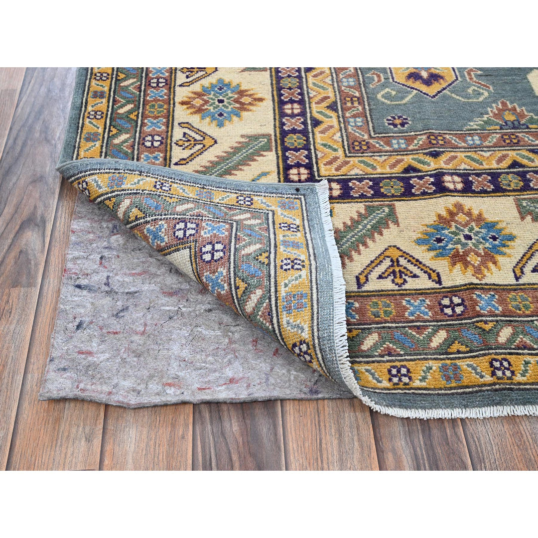 7'11" x 9'11" New Hand Knotted Grey Wool Rectangle Oriental Rug - MOA102521