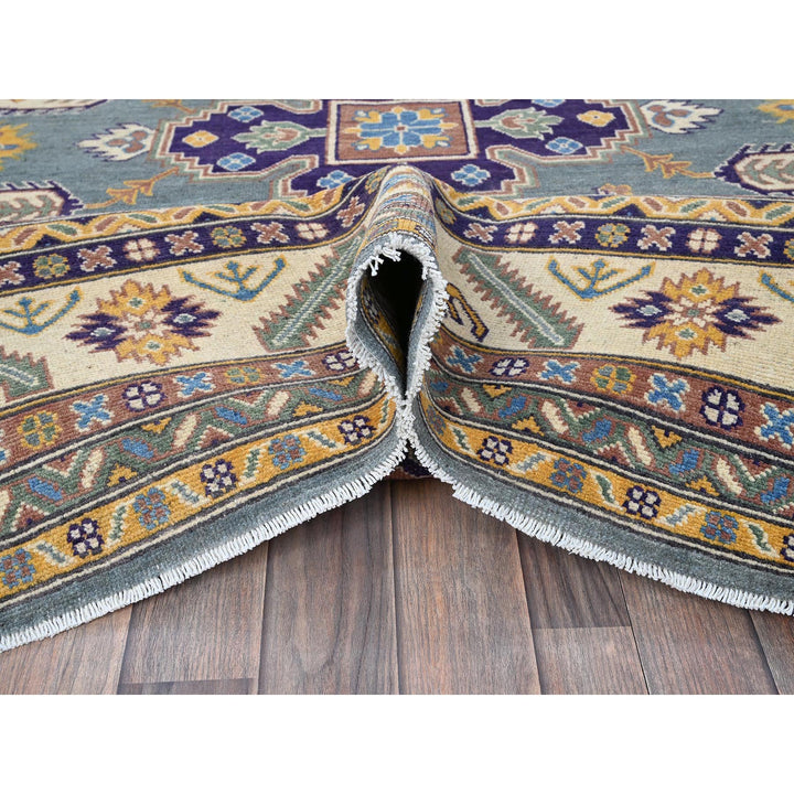 7'11" x 9'11" New Hand Knotted Grey Wool Rectangle Oriental Rug - MOA102521