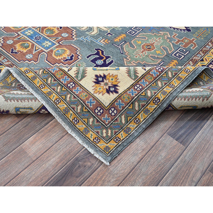7'11" x 9'11" New Hand Knotted Grey Wool Rectangle Oriental Rug - MOA102521