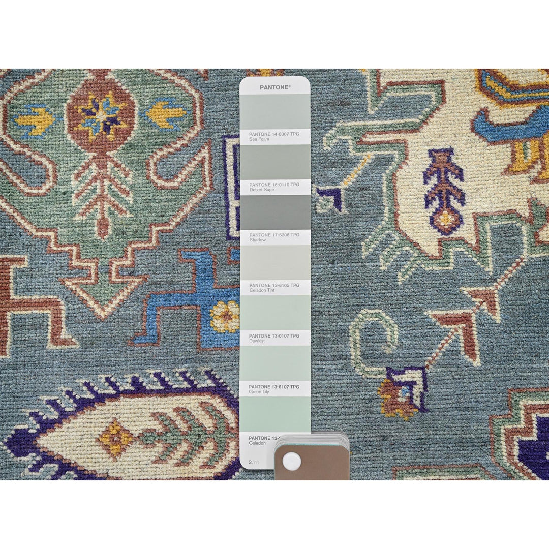 7'11" x 9'11" New Hand Knotted Grey Wool Rectangle Oriental Rug - MOA102521