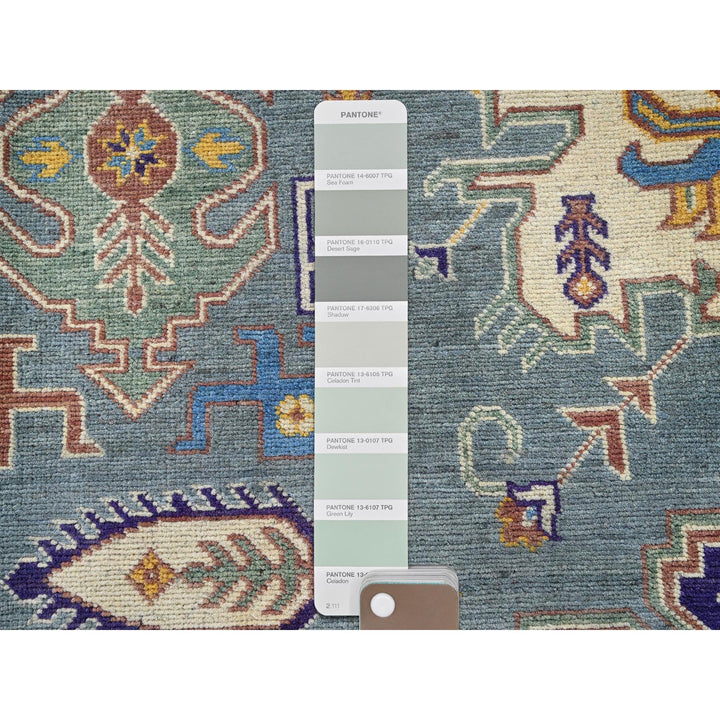 7'11" x 9'11" New Hand Knotted Grey Wool Rectangle Oriental Rug - MOA102521