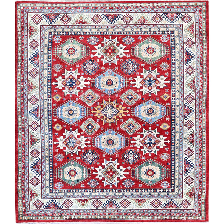 8'2" x 9'8" New Hand Knotted Red Wool Rectangle Oriental Rug - MOA102522