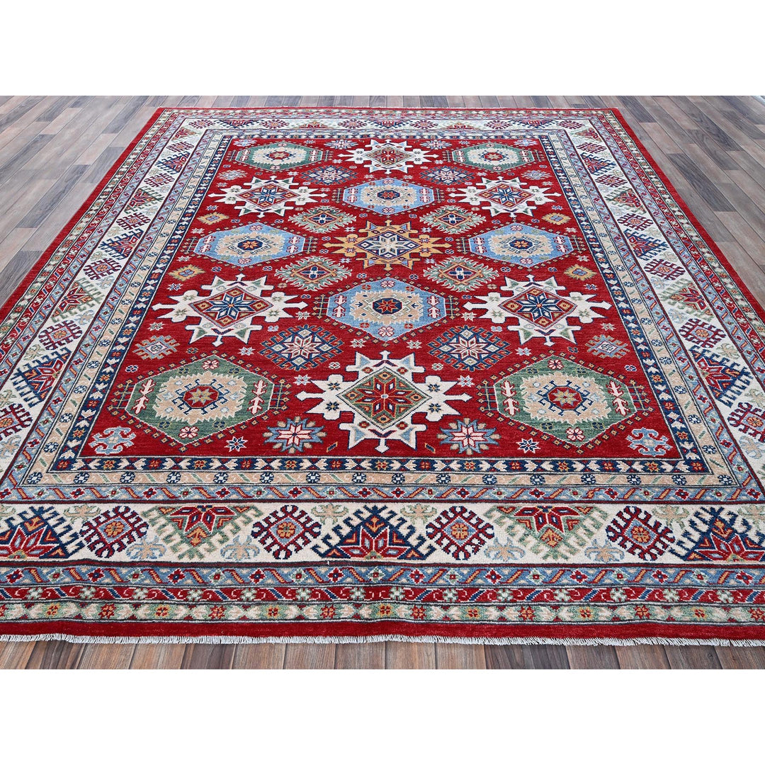 8'2" x 9'8" New Hand Knotted Red Wool Rectangle Oriental Rug - MOA102522