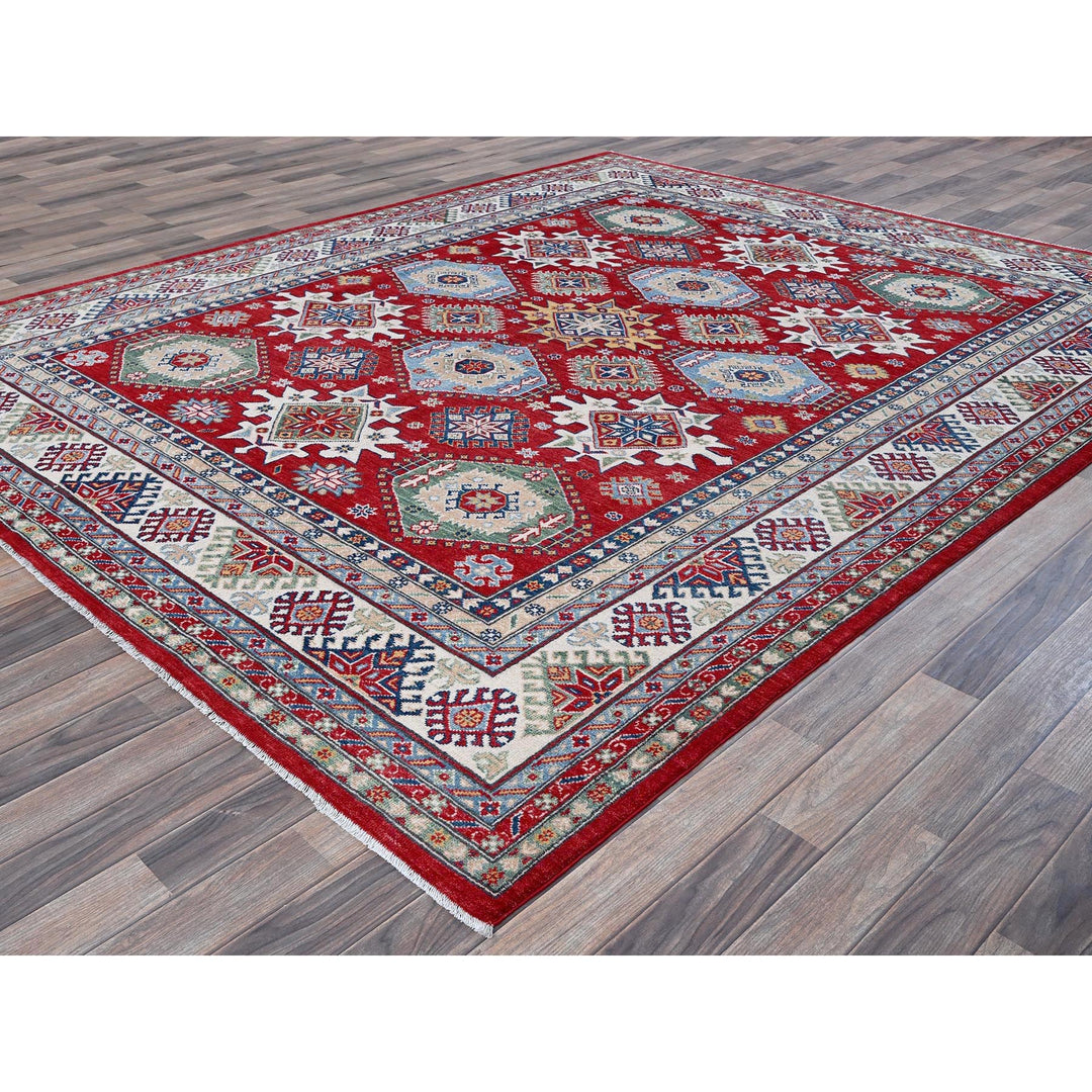 8'2" x 9'8" New Hand Knotted Red Wool Rectangle Oriental Rug - MOA102522