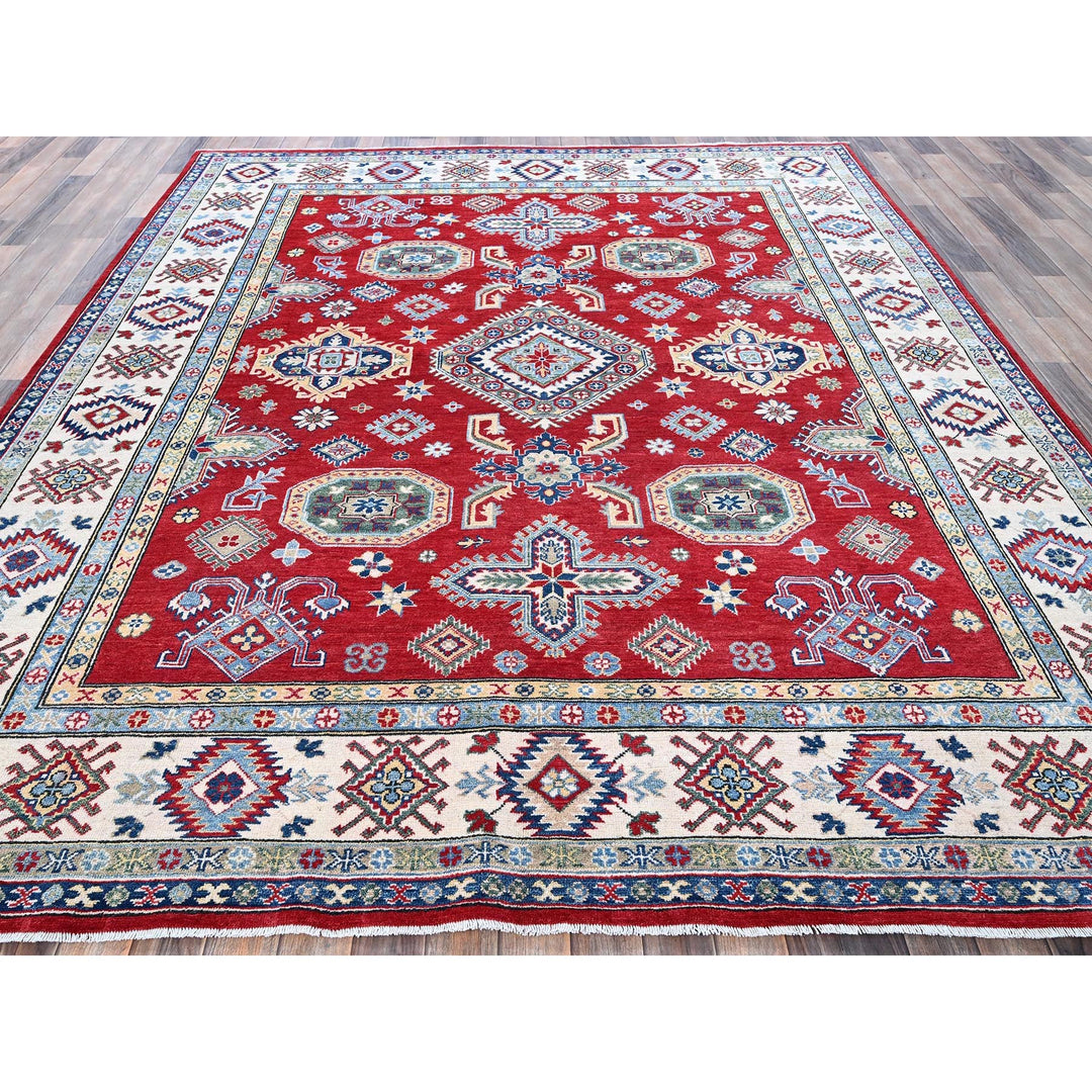8'2" x 9'9" New Hand Knotted Red Wool Rectangle Oriental Rug - MOA102523