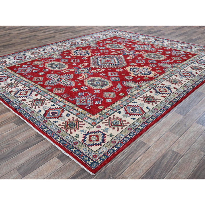 8'2" x 9'9" New Hand Knotted Red Wool Rectangle Oriental Rug - MOA102523