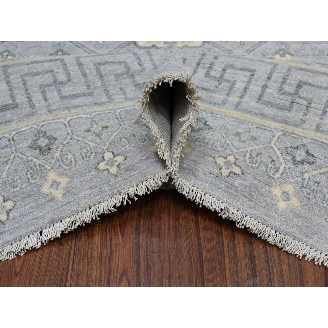 8'10" x 11'8" New Hand Knotted Grey Wool Rectangle Oriental Rug - MOA10252439