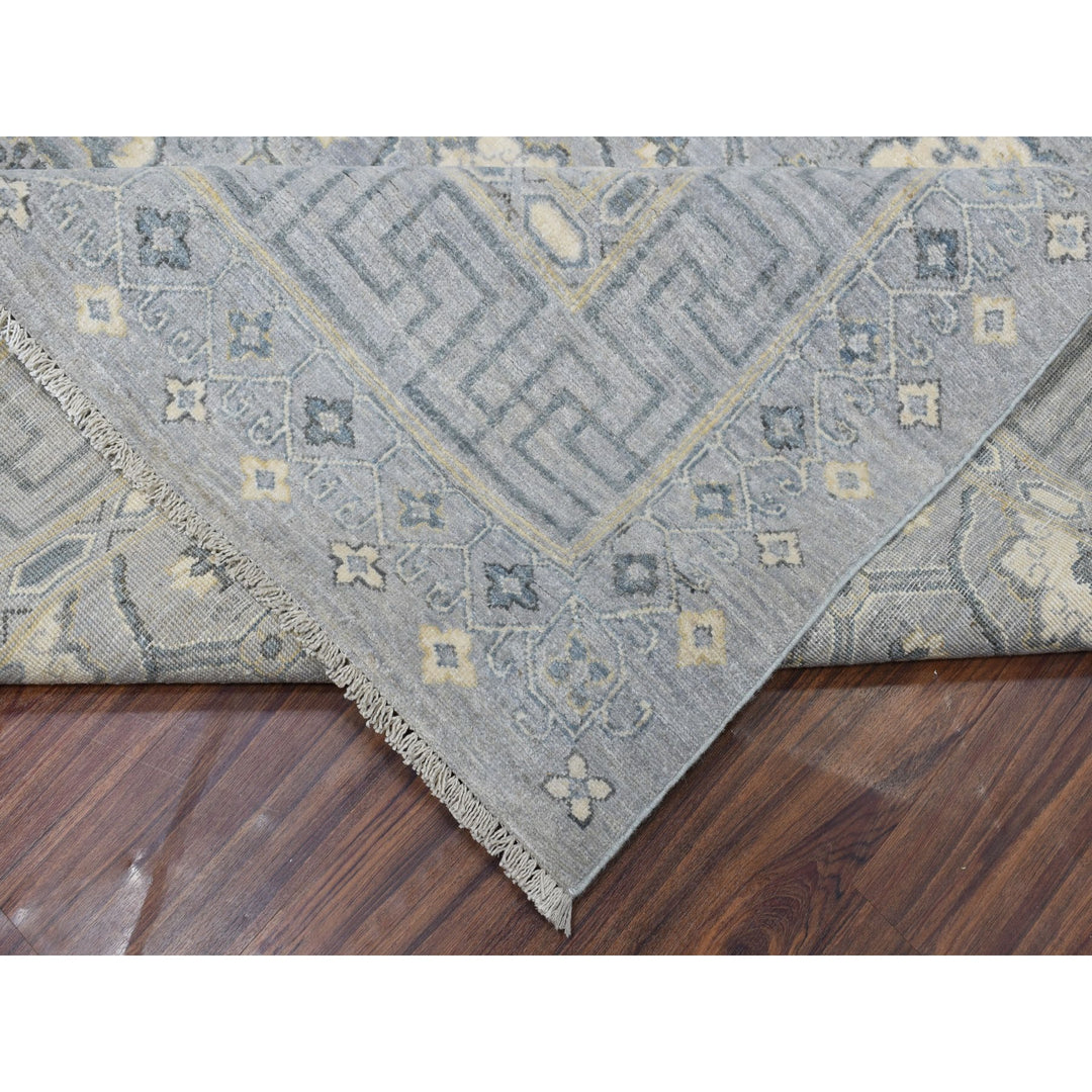 8'10" x 11'8" New Hand Knotted Grey Wool Rectangle Oriental Rug - MOA10252439