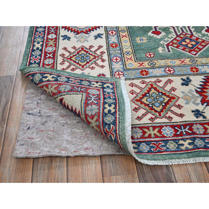 7'11" x 9'7" New Hand Knotted Green Wool Rectangle Oriental Rug - MOA102524