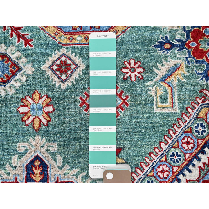 7'11" x 9'7" New Hand Knotted Green Wool Rectangle Oriental Rug - MOA102524