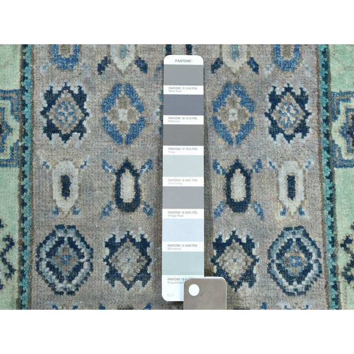 2'0" x 2'10" New Hand Knotted Grey Wool Rectangle Oriental Rug - MOA10252515