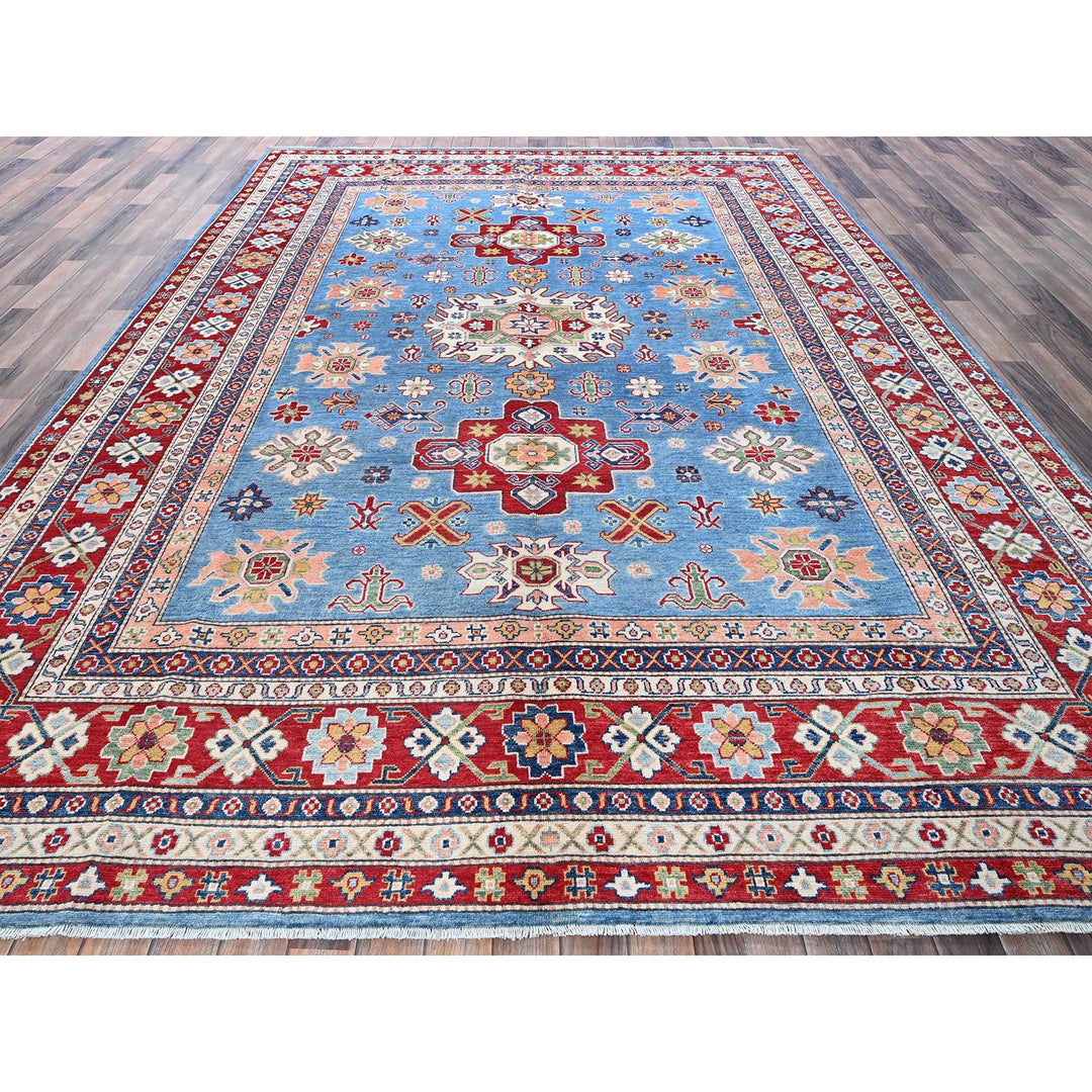 8'9" x 12'1" New Hand Knotted Blue Wool Rectangle Oriental Rug - MOA102525