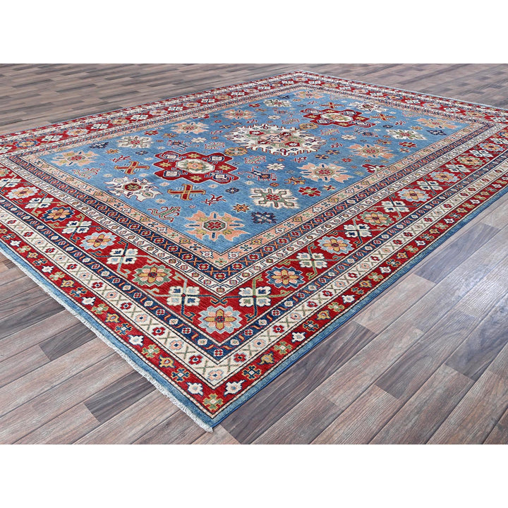 8'9" x 12'1" New Hand Knotted Blue Wool Rectangle Oriental Rug - MOA102525