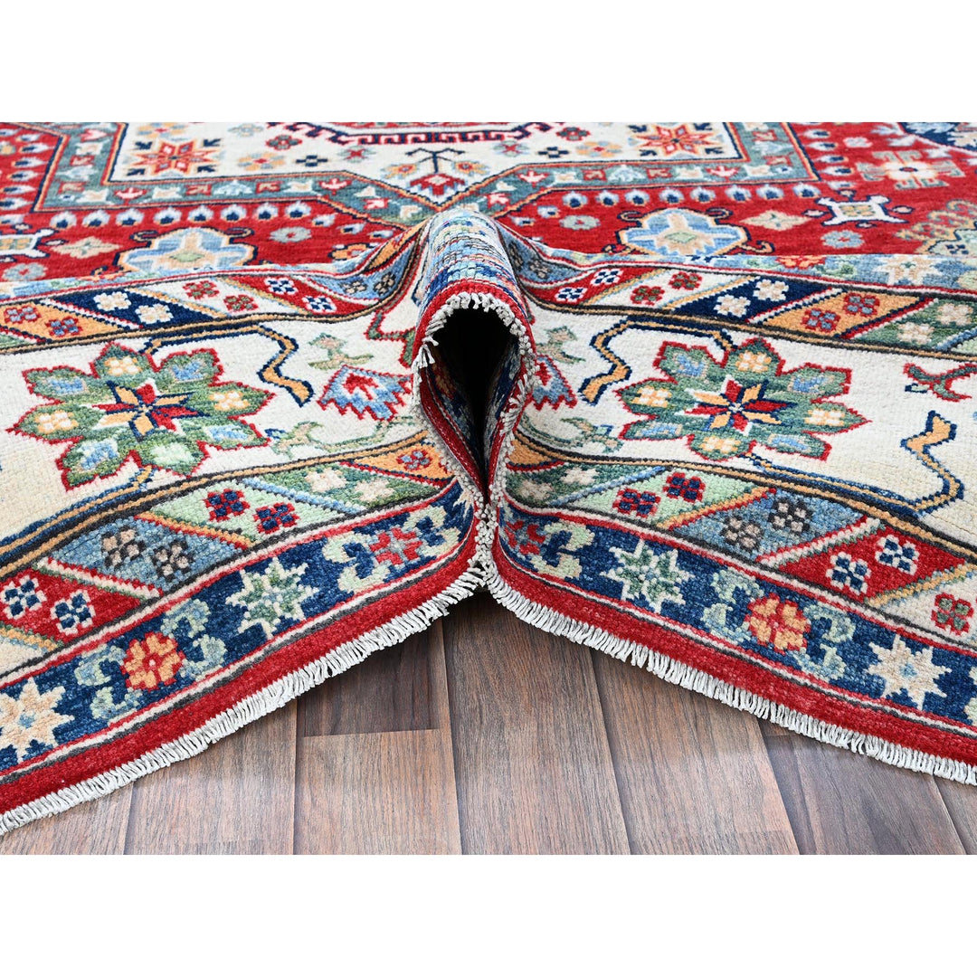 9'1" x 11'9" New Hand Knotted Red Wool Rectangle Oriental Rug - MOA102526