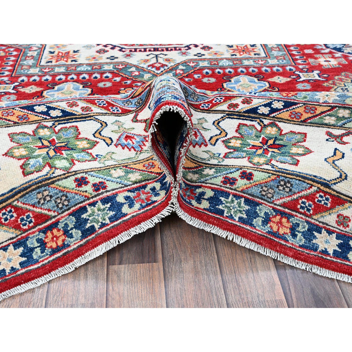 9'1" x 11'9" New Hand Knotted Red Wool Rectangle Oriental Rug - MOA102526