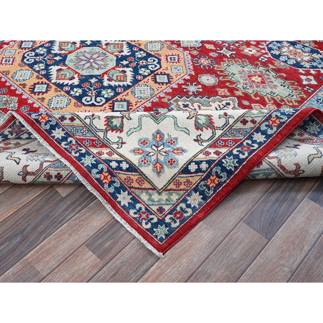 9'1" x 11'9" New Hand Knotted Red Wool Rectangle Oriental Rug - MOA102526