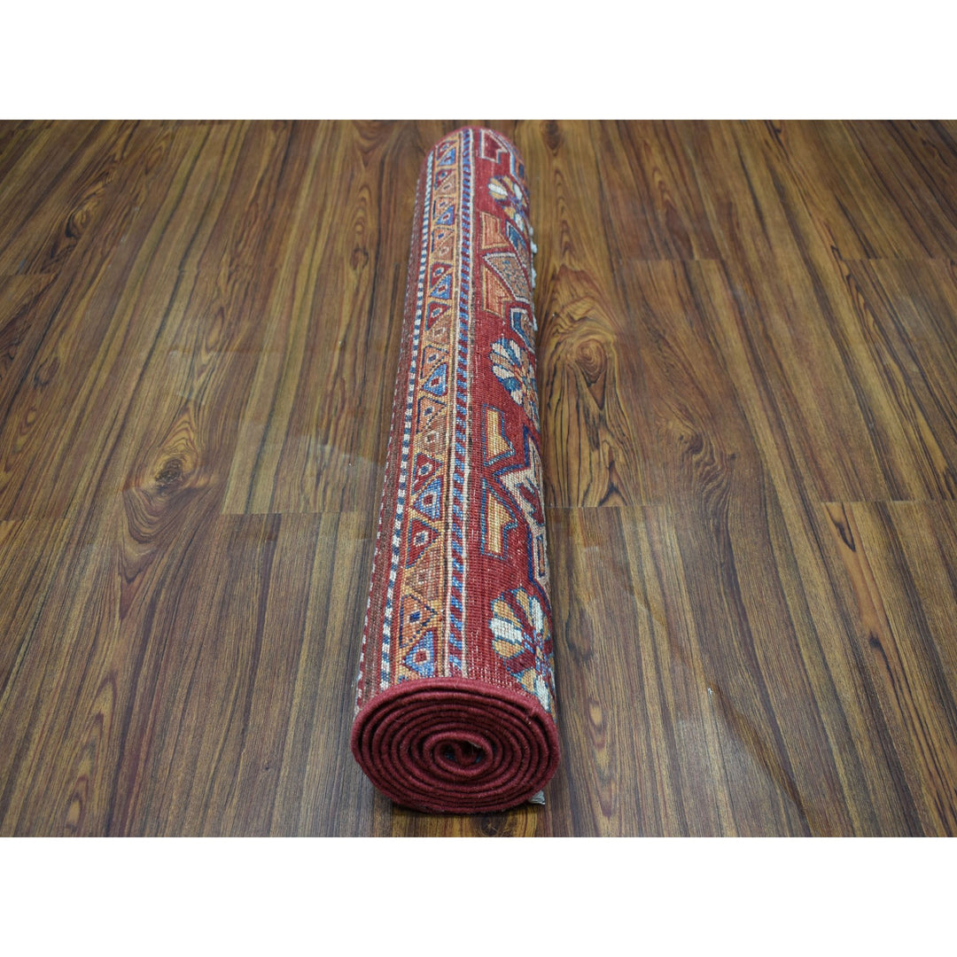 2'9" x 8'0" New Hand Knotted Red Wool Runner Oriental Rug - MOA10252777