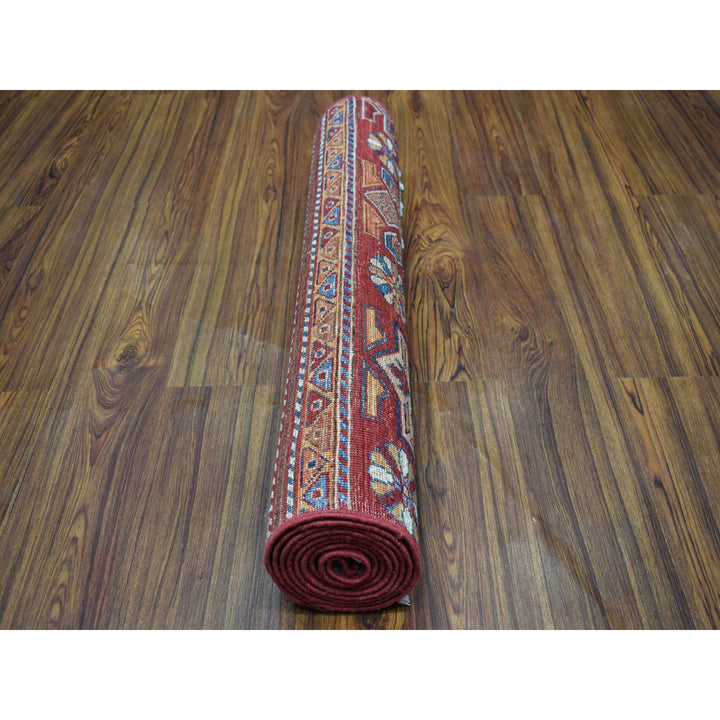 2'9" x 8'0" New Hand Knotted Red Wool Runner Oriental Rug - MOA10252777