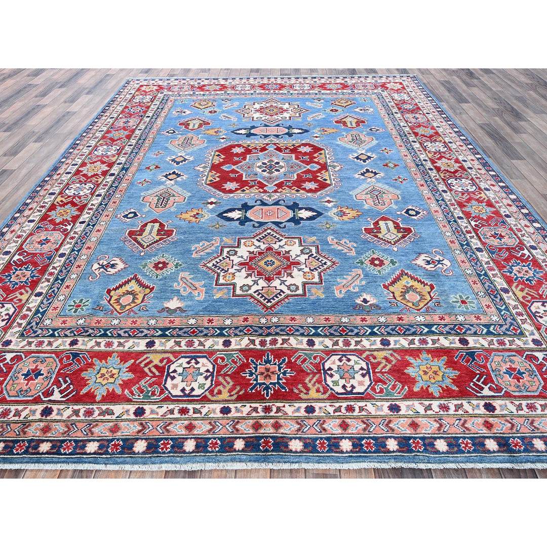 8'10" x 11'8" New Hand Knotted Blue Wool Rectangle Oriental Rug - MOA102527