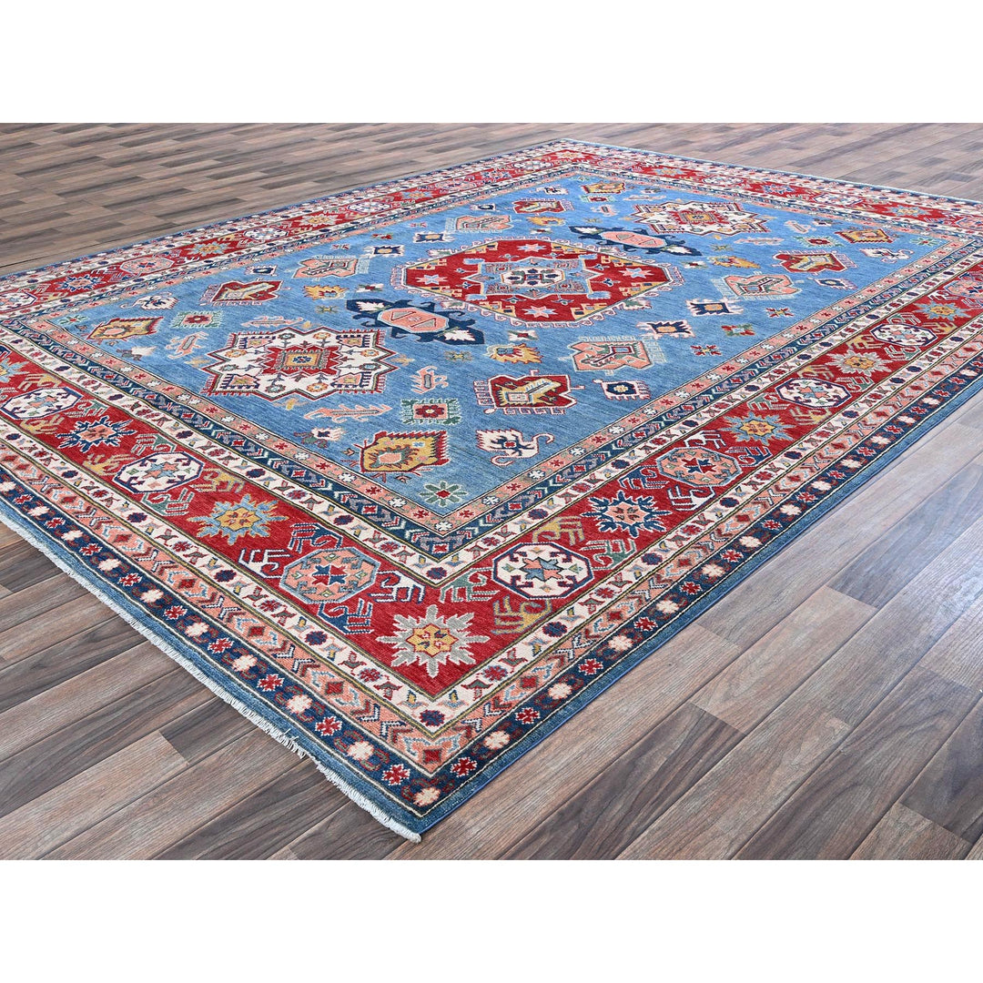 8'10" x 11'8" New Hand Knotted Blue Wool Rectangle Oriental Rug - MOA102527