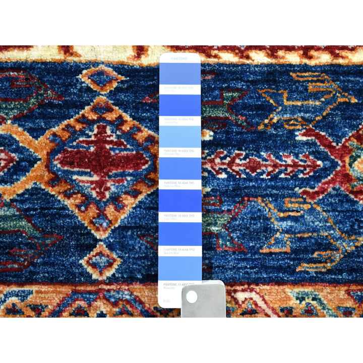 2'4" x 9'1" New Hand Knotted Blue Wool Runner Oriental Rug - MOA10252839