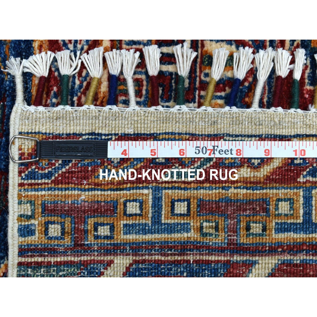 2'4" x 9'1" New Hand Knotted Blue Wool Runner Oriental Rug - MOA10252839