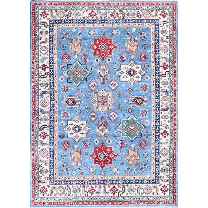 9'9" x 14'0" New Hand Knotted Blue Wool Rectangle Oriental Rug - MOA102528