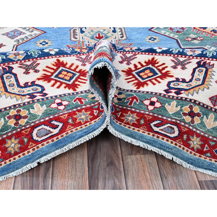 9'9" x 14'0" New Hand Knotted Blue Wool Rectangle Oriental Rug - MOA102528