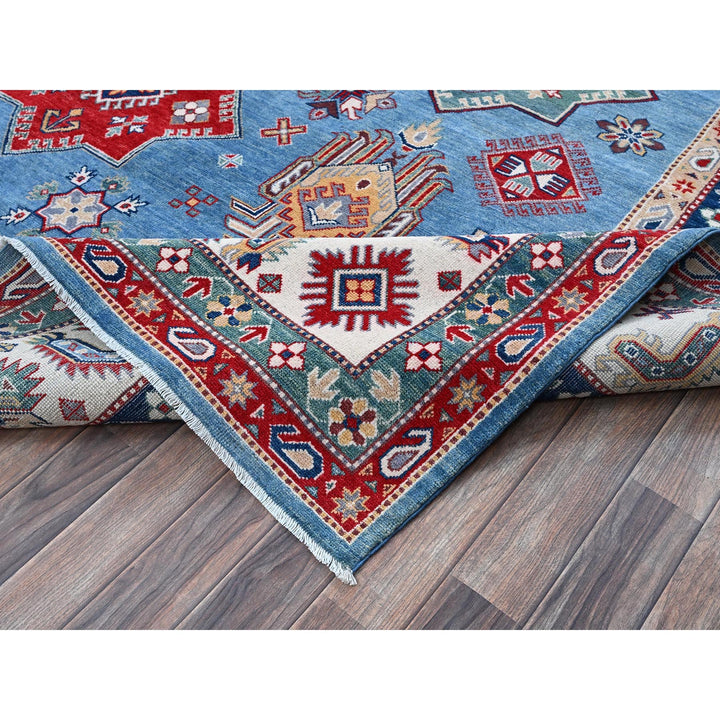 9'9" x 14'0" New Hand Knotted Blue Wool Rectangle Oriental Rug - MOA102528